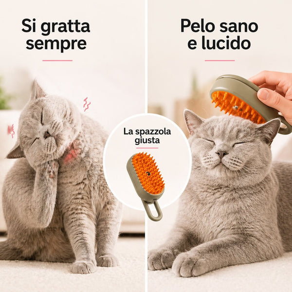 CleanFur spazzola vapore per gatti