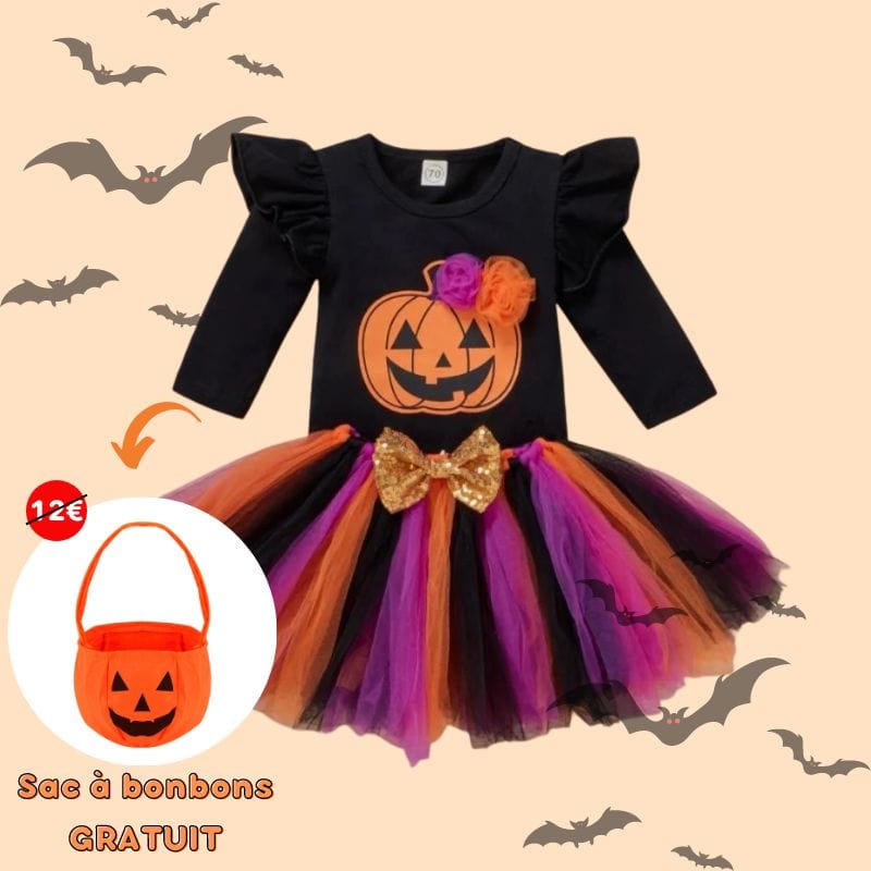 Costume Zucca Bambina, Vestito da Zucca Halloween Bambini Set con Costume Zucca Bambina, Vestito da Zucca Halloween Bambini Set con
